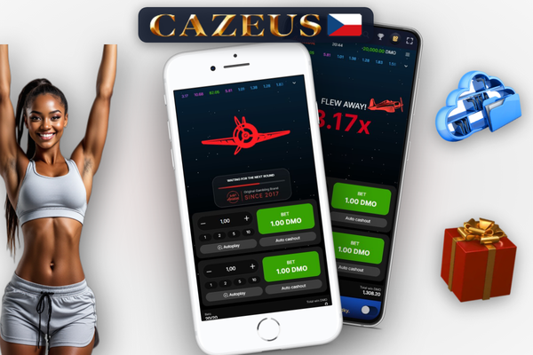 Detailní pohled na herní plochu Aviator v Cazeus Casino s popisky všech prvků rozhraní