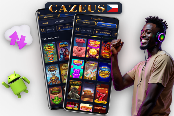 Mobilní telefon s demo režimem slotu v Cazeus Casino — bezpečné testování bez rizika
