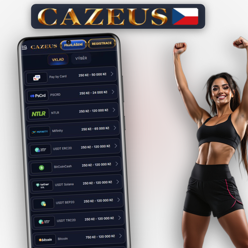 Cazeus Casino vklad – přehled platebních metod Visa, Mastercard, Skrill a Bitcoin