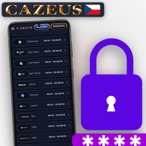 Cazeus Casino výběr peněz – peněženka s mincemi CZK a plná kontrola nad výhrami